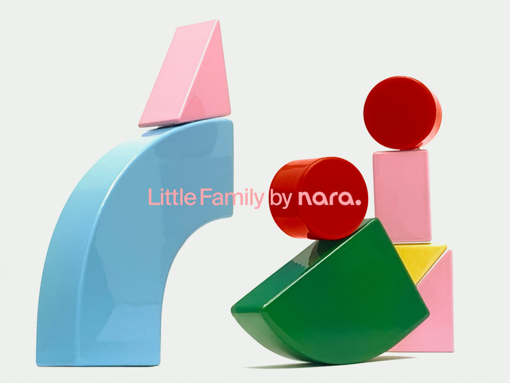 Little Family modular objects by nara.world, colorful geometric figures designed by Nara Lee