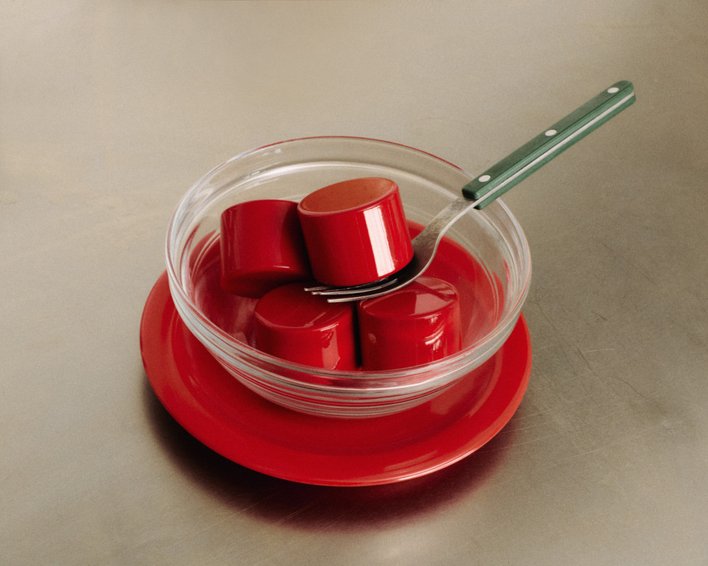 A composition of Little Family by nara.world used as sculptural supports in a food setting