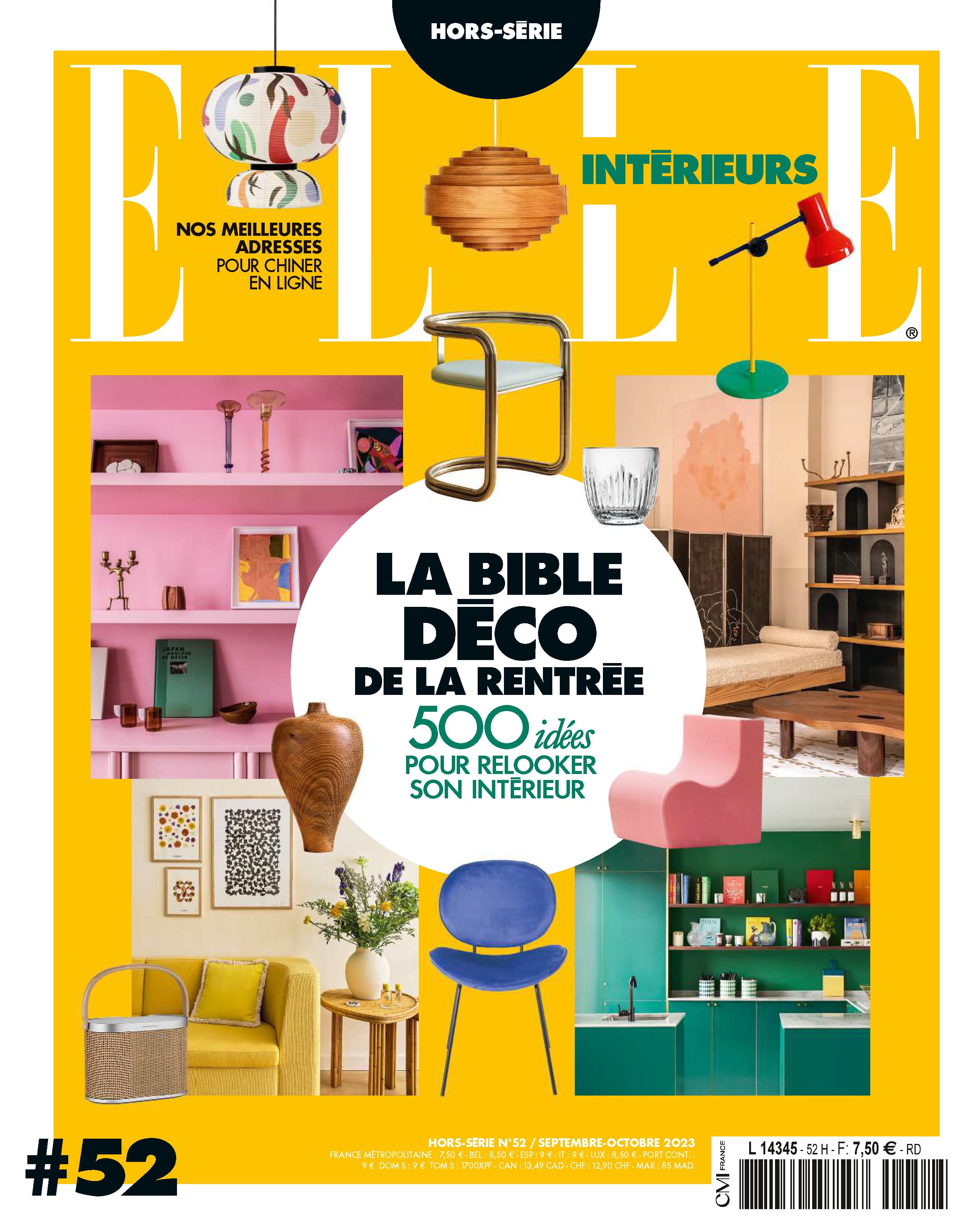 NARA Family collection pink modular chair featured on ELLE Intérieurs cover issue #52