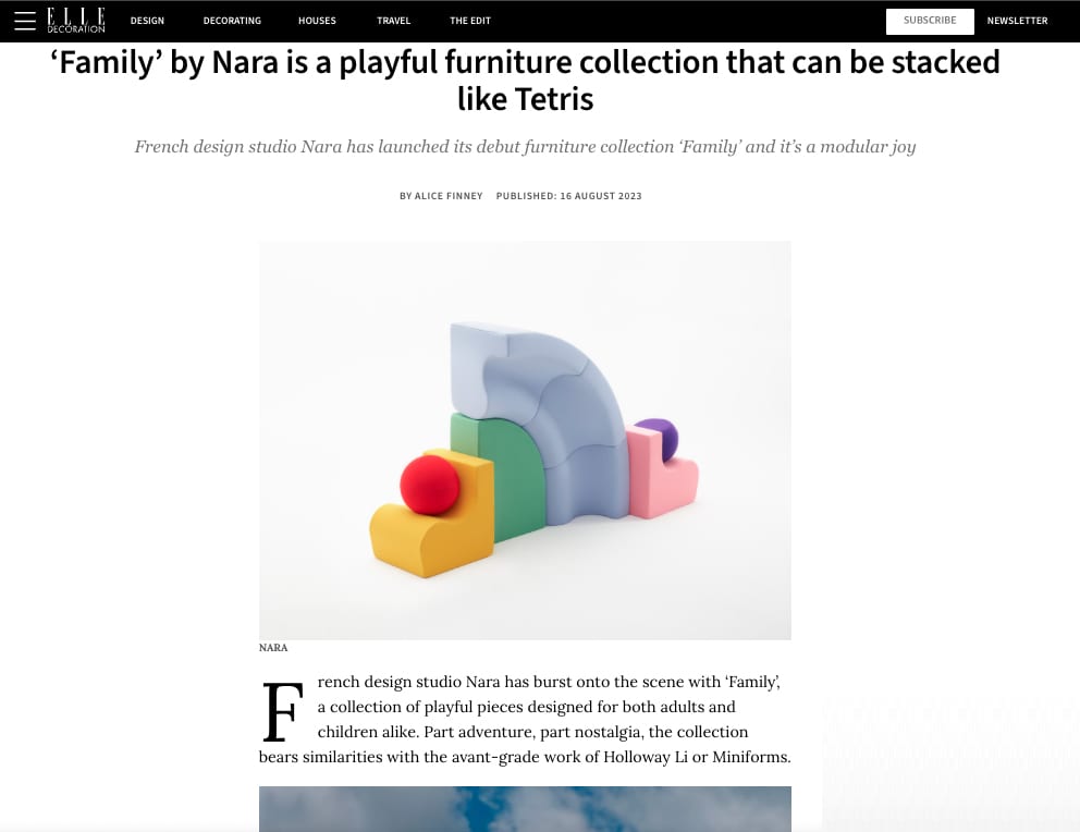 The modular furniture series featured in ELLE Decoration UK design article
